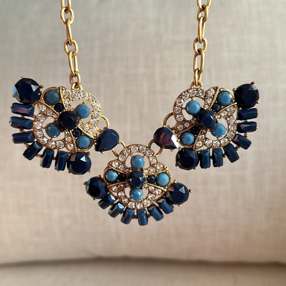 J Crew Factory necklace gold with stones